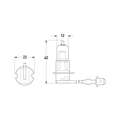 Hella H3 Standard 12V 100W PK 22s 8GH 002 090-153 Halogen Bulb 