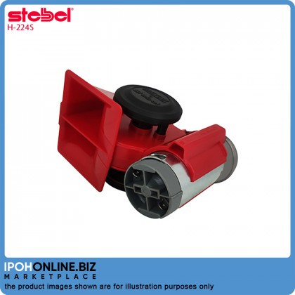 Stebel Trombe Nautilus Red Rouge 24V Super Loud Twin Air Horn H-224S - Italy
