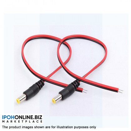 DC Jack Connector Cable For CCTV Camera 2 pcs - Black