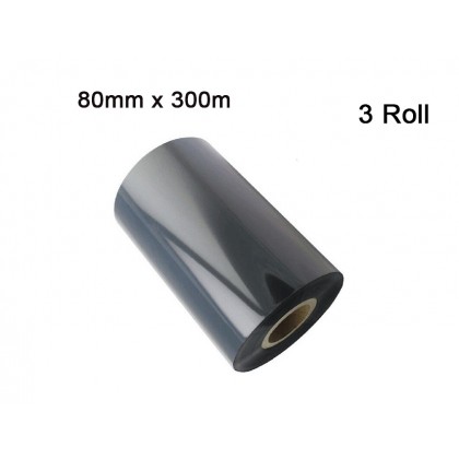 3 Roll Wax Barcode Ribbon 80mm x 300m + 10 Barcode Label 60mm x 50mm (1000pcs per barcode label)