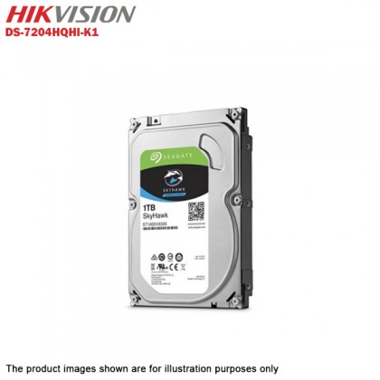 Hikvision Turbo HD 4 Channel CCTV DVR DS-7204HQHI-K1 + Hikvision 1MP 720P Indoor IR Dome Camera DS-2CE56C0T-IRP + 1TB Seagate Skyhawk CCTV HDD