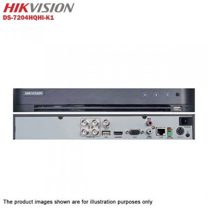 Hikvision Turbo HD 4 Channel CCTV DVR DS-7204HQHI-K1 + Hikvision 1MP 720P Outdoor IR Bullet Camera DS-2CE16C0T-IRP + 1TB Seagate Skyhawk CCTV HDD