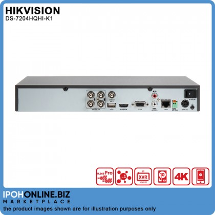 Hikvision DS-7204HQHI-K1 4 Channel Up To 4MP Turbo HD TVI AHD CVI CVBS IP CCTV DVR