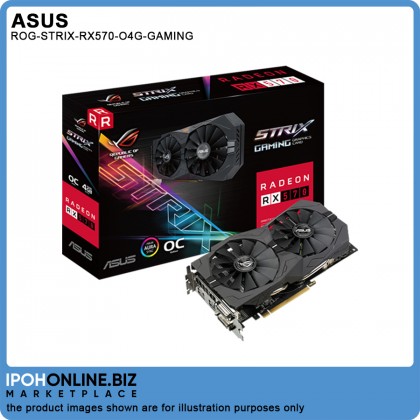 Asus Strix Radeon RX 570 4GB GDDR5 OC Edition DVI HDMI With Aura Sync Gaming Mining Graphics Card ROG-STRIX-RX570-O4G-GAMING