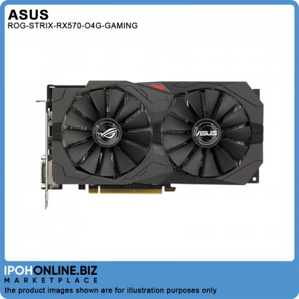 Asus Strix Radeon RX 570 4GB GDDR5 OC Edition DVI HDMI With Aura Sync Gaming Mining Graphics Card ROG-STRIX-RX570-O4G-GAMING