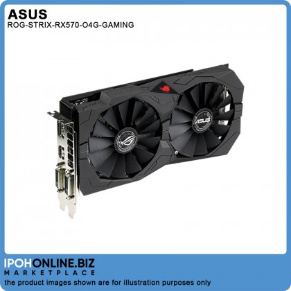 Asus Strix Radeon RX 570 4GB GDDR5 OC Edition DVI HDMI With Aura Sync Gaming Mining Graphics Card ROG-STRIX-RX570-O4G-GAMING