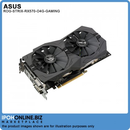 Asus Strix Radeon RX 570 4GB GDDR5 OC Edition DVI HDMI With Aura Sync Gaming Mining Graphics Card ROG-STRIX-RX570-O4G-GAMING