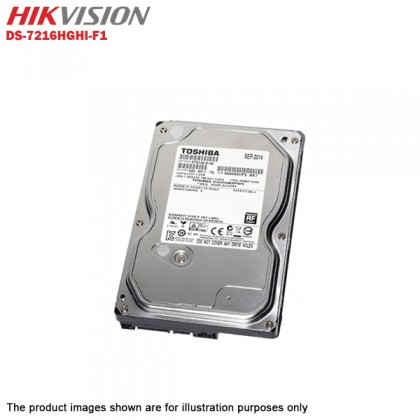 Hikvision Turbo HD 16 Channel CCTV DVR DS-7216HGHI-F1 + Hikvision 1MP 720P Bullet Camera DS-2CE16C0T-IRP & Dome Camera DS-2CE56C0T-IRP + 3TB Toshiba Surveillance CCTV HDD