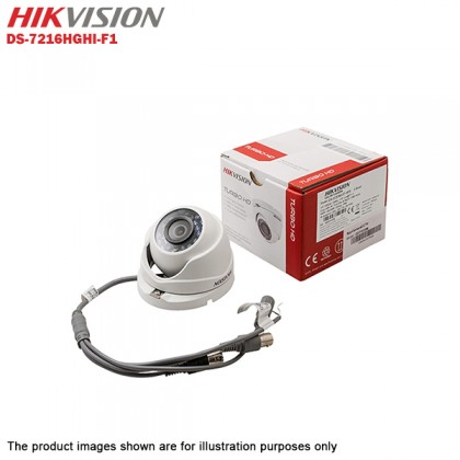 Hikvision Turbo HD 16 Channel CCTV DVR DS-7216HGHI-F1 + Hikvision 1MP 720P Bullet Camera DS-2CE16C0T-IRP & Dome Camera DS-2CE56C0T-IRP + 3TB Toshiba Surveillance CCTV HDD