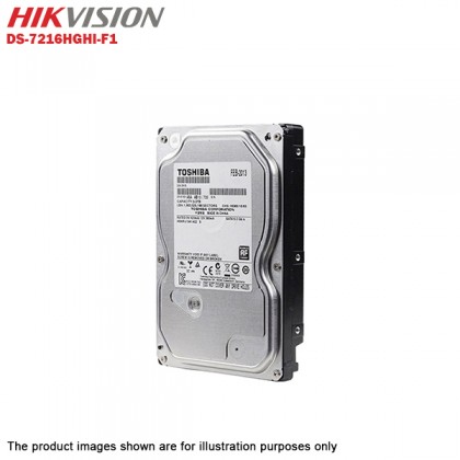 Hikvision Turbo HD 16 Channel CCTV DVR DS-7216HGHI-F1 + Hikvision 1MP 720P Bullet Camera DS-2CE16C0T-IRP & Dome Camera DS-2CE56C0T-IRP + 3TB Toshiba Surveillance CCTV HDD