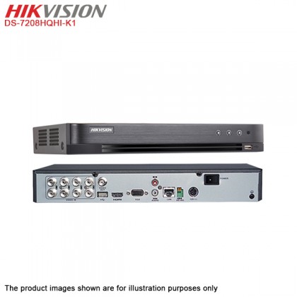 Hikvision Turbo HD 8 Channel CCTV DVR DS-7208HQHI-K1 + Hikvision 1MP 720P Bullet Camera DS-2CE16C0T-IRP & Dome Camera DS-2CE56C0T-IRP + 1TB Seagate Skyhawk CCTV HDD