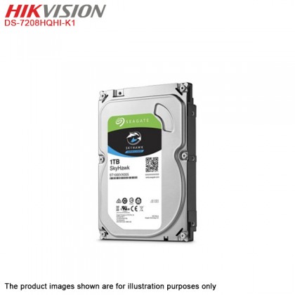 Hikvision Turbo HD 8 Channel CCTV DVR DS-7208HQHI-K1 + Hikvision 1MP 720P Bullet Camera DS-2CE16C0T-IRP & Dome Camera DS-2CE56C0T-IRP + 1TB Seagate Skyhawk CCTV HDD