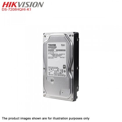 Hikvision Turbo HD 8 Channel CCTV DVR DS-7208HQHI-K1 + Hikvision 1MP 720P Indoor IR Dome Camera  DS-2CE56C0T-IRP + 1TB Toshiba CCTV HDD