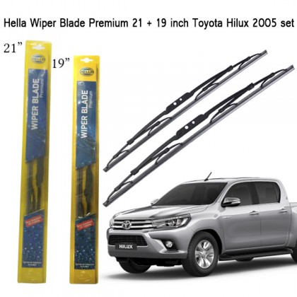 Hella Wiper Blade Premium 21 + 19 inch Toyota Hilux 2005 set Hella Wiper Blade Premium 21 + 19 inch Toyota Hilux 2005 set