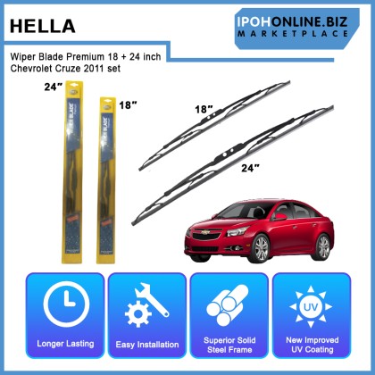 Hella Wiper Blade Premium 18 + 24 inch Chevrolet Cruze 2011 set