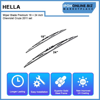 Hella Wiper Blade Premium 18 + 24 inch Chevrolet Cruze 2011 set