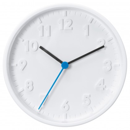 STOMMA Wall Clock - White + Free 1pc AA Battery