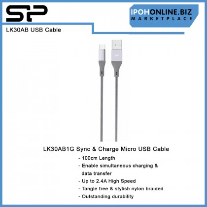 Silicon Power LK1030AB 2.4A 100CM Stronger Boost Link Nylon Sync & Charge Micro USB Cable