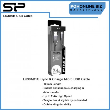 Silicon Power LK1030AB 2.4A 100CM Stronger Boost Link Nylon Sync & Charge Micro USB Cable