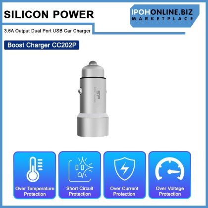Silicon Power Boost Charger CC202P 3.6A Output Dual Port USB Car Charger