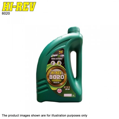 HI-REV 8020 3L API SN/ILSAC GF-5 SAE 0W-20 Fully Synthetic Motor Oil