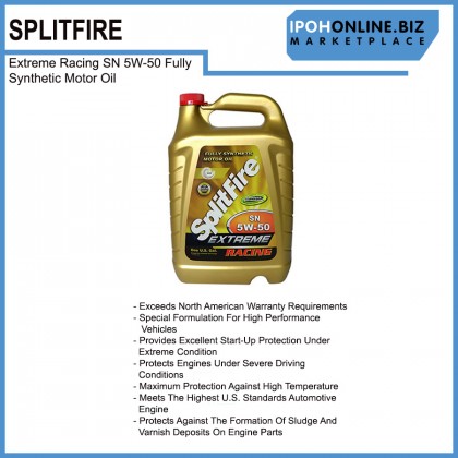 Splitfire Extreme Racing SN 5W50 Fully Synthetic Engine Oil 3.79L With Advanced Synthetic Technology Splitfire Extreme Racing SN 5W50 Fully Synthetic Engine Oil 3.79L With Advanced Synthetic Technology