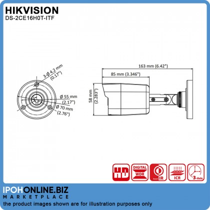 Hikvision DS-2CE16H0T-ITF 5MP Outdoor IR HD Bullet 4 In 1 CCTV Color Camera
