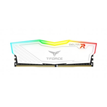 TeamGroup 8GB T-FORCE Delta RGB White DDR4 2666 UDIMM Desktop Gaming RAM TF4D48G2666HC15B01