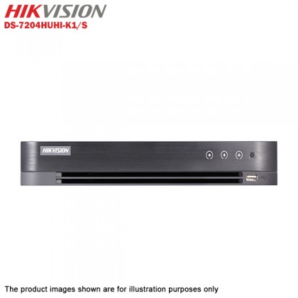 Hikvision DS-7204HUHI-K1/S Up To 5MP 4 Channel Turbo HD DVR + 1TB 7x24 CCTV HDD