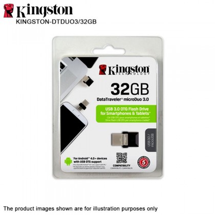 Kingston 32GB DataTraveler MicroDuo USB 3.0 OTG Flash Drive DTDUO3/32GB