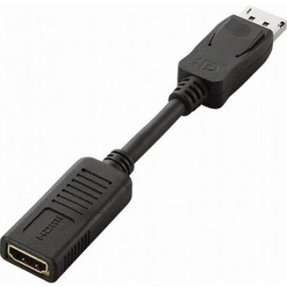 ELECOM DisplayPort Male to HDMI Female Cable Adapter 15CM AD-DPHBK