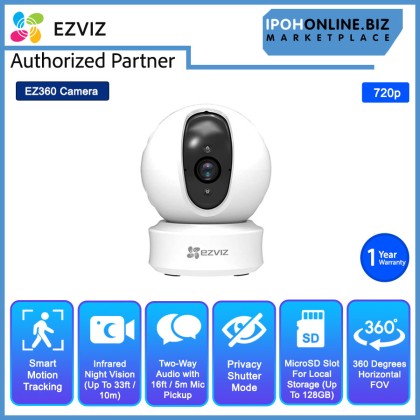 EZVIZ EZ360 360 Panoramic View HD PTZ WiFi Home Security Camera 720p With 2 Way Audio CS-CV246 - FOC 16GB Micro SD