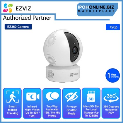 EZVIZ EZ360 360 Panoramic View HD PTZ WiFi Home Security Camera 720p With 2 Way Audio CS-CV246 - FOC 16GB Micro SD