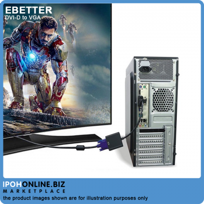 EBETTER 1080P DVI-D to VGA Adapter Cable 24+1 25 Pin DVI Male to 15 Pin VGA Female Video Converter Connector
