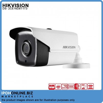 HIKVISION DS-2CE16D8T-IT3 3.6mm 2MP 1080p Ultra Low-Light EXIR Bullet CCTV Camera