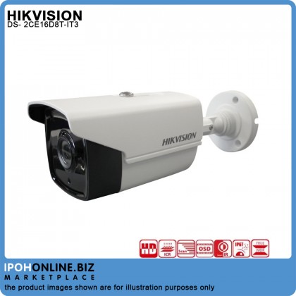 HIKVISION DS-2CE16D8T-IT3 3.6mm 2MP 1080p Ultra Low-Light EXIR Bullet CCTV Camera