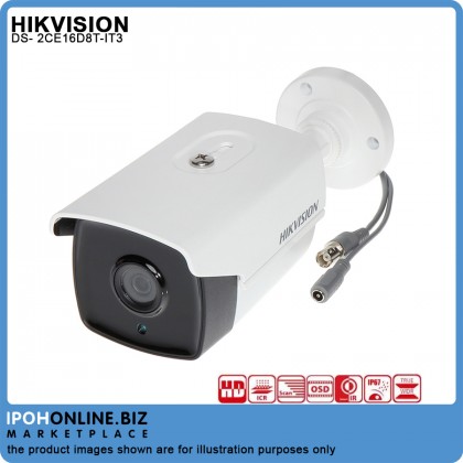 HIKVISION DS-2CE16D8T-IT3 3.6mm 2MP 1080p Ultra Low-Light EXIR Bullet CCTV Camera
