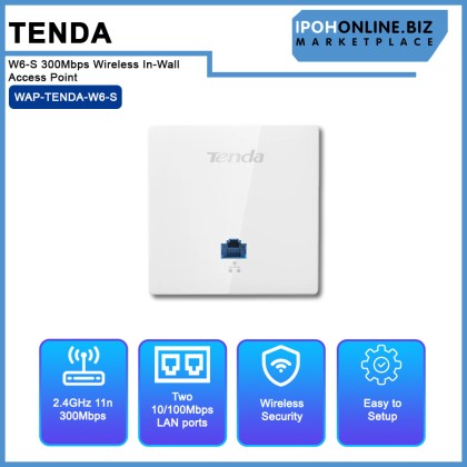 Tenda W6-S 300Mbps Wireless In-Wall Access Point 