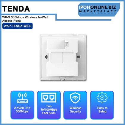 Tenda W6-S 300Mbps Wireless In-Wall Access Point 
