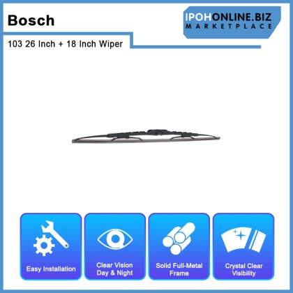Bosch 103 26 Inch + 18 Inch Wiper Blades Honda Accord Nissan Cefiro A33 Tropical Rubber Formula