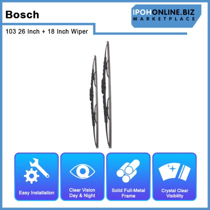 Bosch 103 26 Inch + 18 Inch Wiper Blades Honda Accord Nissan Cefiro A33 Tropical Rubber Formula