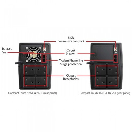 Neuropower Compact Touch 1K0T Line Interactive UPS 1000VA - 4 x British sockets