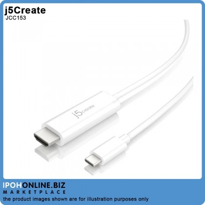 J5 Create JCC153 USB Type-C to 4K HDMI DisplayPort Alt Mode Compatible 1.5M Cable