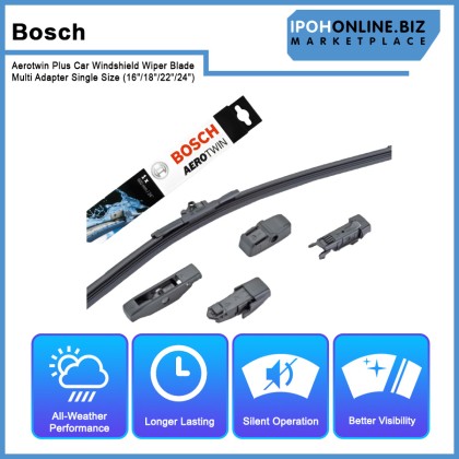 Bosch Aerotwin Plus Car Windshield Wiper Blade Multi Adapter Single Size (16"/18"/22"/24")