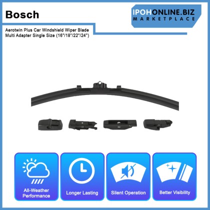 Bosch Aerotwin Plus Car Windshield Wiper Blade Multi Adapter Single Size (16"/18"/22"/24")