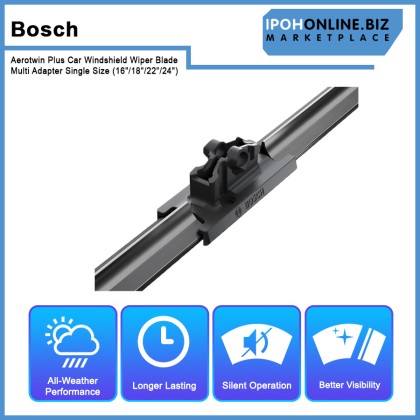 Bosch Aerotwin Plus Car Windshield Wiper Blade Multi Adapter Single Size (16"/18"/22"/24")