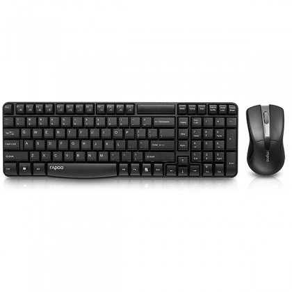 Rapoo X1800 2.4G Wireless Multimedia 1000 DPI Optical Mouse & Keyboard Combo - Black
