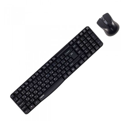 Rapoo X1800 2.4G Wireless Multimedia 1000 DPI Optical Mouse & Keyboard Combo - Black
