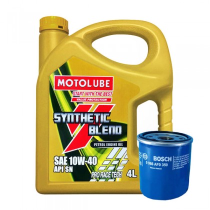 Toyota Vios Altis Wish Avanza - YOKOHAMA MOTOLUBE 10W-40 SN Semi Synthetic Engine Oil 4L + Bosch Oil Filter 0350 Toyota Vios Altis Wish Avanza - YOKOHAMA MOTOLUBE 10W-40 SN Semi Synthetic Engine Oil 4L + Bosch Oil Filter 0350