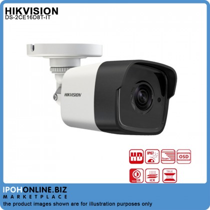  Hikvision 2MP 3.6MM Ultra Low Light Fixed Mini Bullet Camera True Day Night WDR DS-2CE16D8T-IT